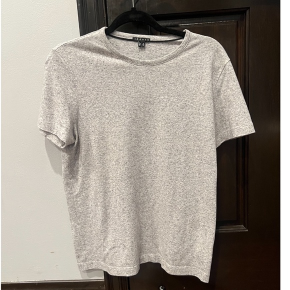 THEORY MEN’S CREWNECK LINEN ESSENTIAL T-SHIRT, SIZE MEDIUM, HEATHER GREY - Picture 2 of 8